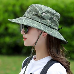 Chapeau bob de safari militaire avec cordon pour femme  2